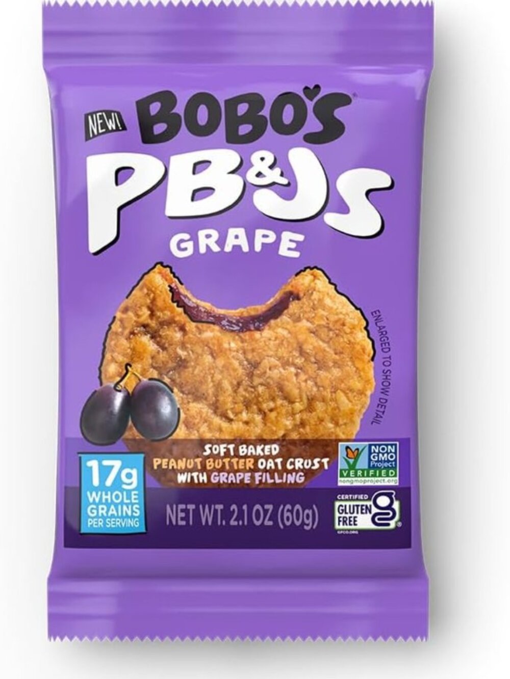 Healthy Gluten-Free Oat Snacks, Plant-Based PB&J Breakfast Bars, 24 Count